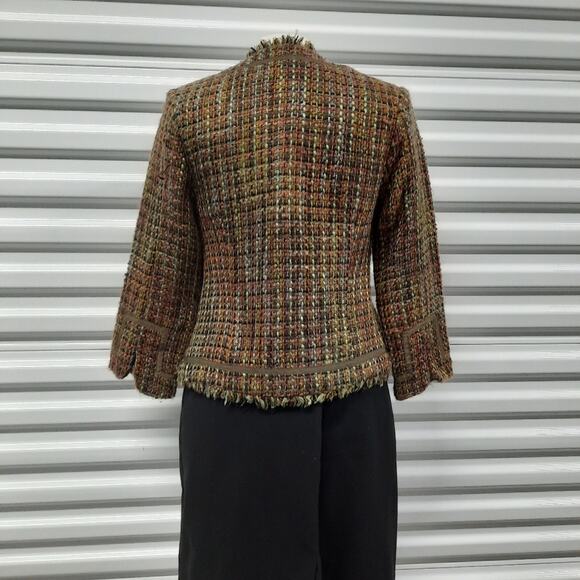 True Meaning Women's Jacket Blazer Size Small Boucle Tweed Retro Office Career - Picture 2 of 10